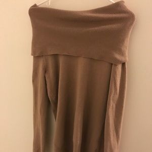 cowl neck or off the shoulder sweater dress